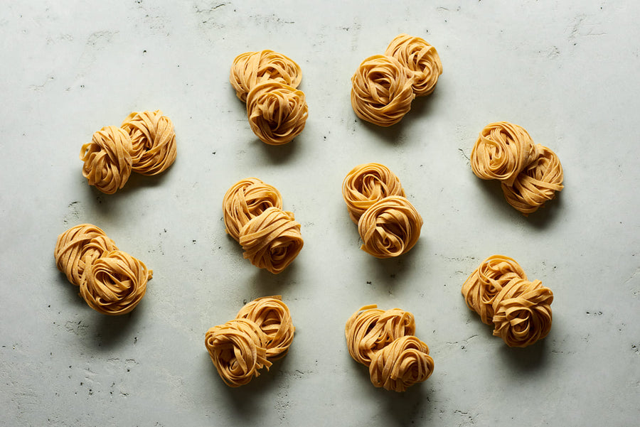 Nooey low-carb keto pasta noodles tied nests - Fettunooey product